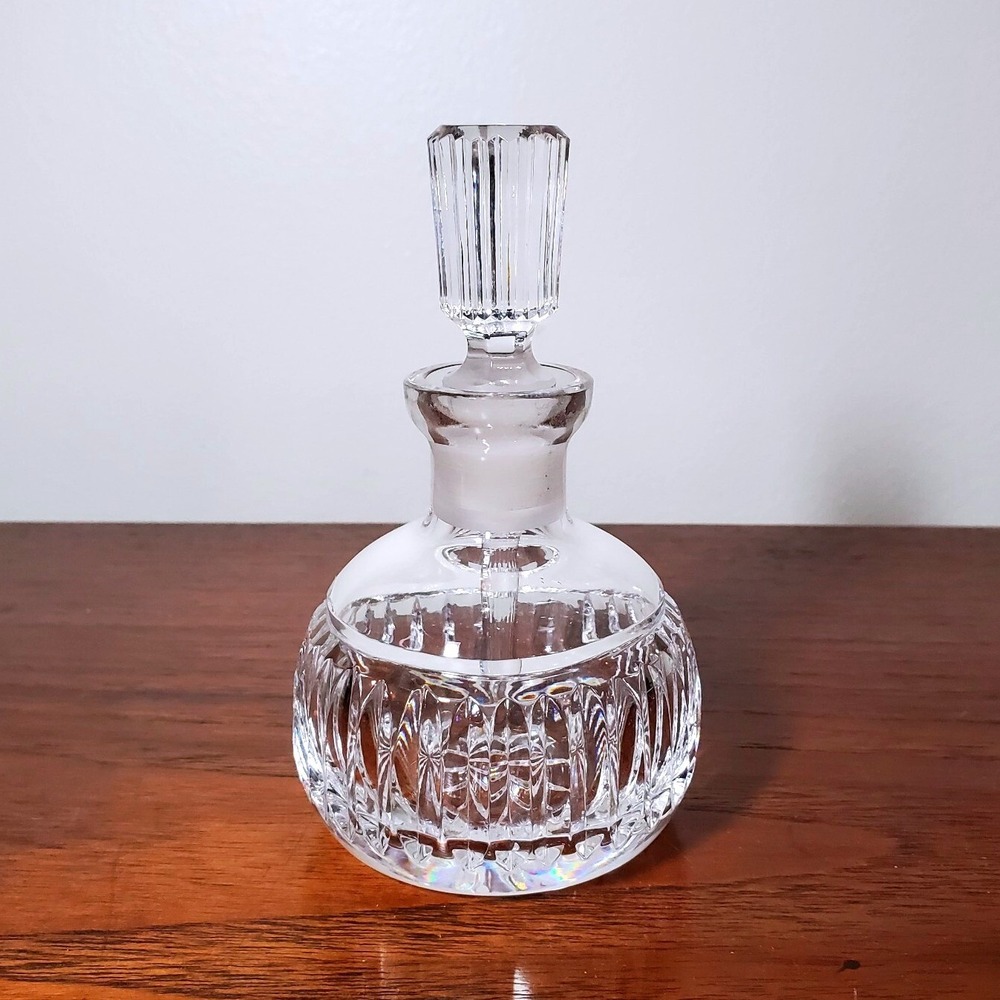Vintage Waterford Crystal Perfume Bottle with Stopper Dauber Acid Etched Vanity